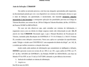 Deferimentos em defesa prévia