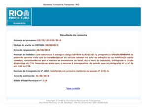 Deferimentos de multas de trânsito