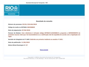 Deferimentos de multas de trânsito