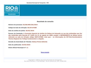 Deferimentos de multas de trânsito